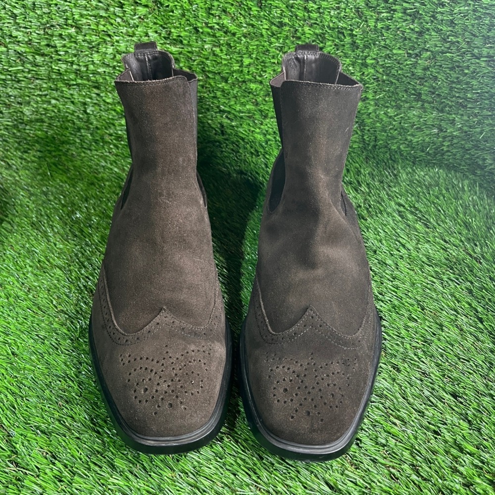 Tod's Men's Suede Chocolate Brown Ankle Chelsea Boots - Size 10 - Made in Italy
